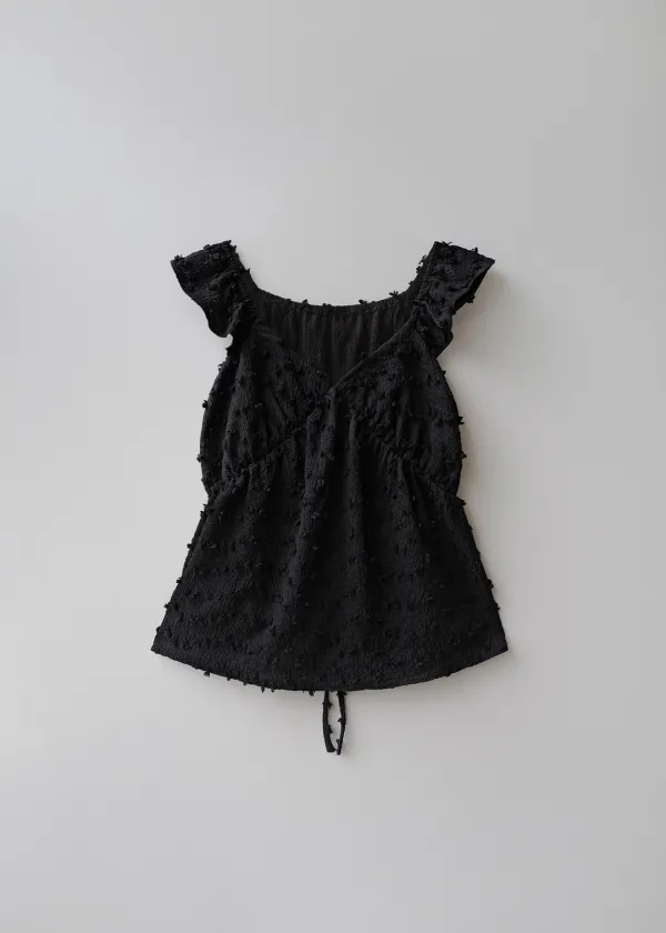 [6/5 순차발송] Bell shirring blouse (black)