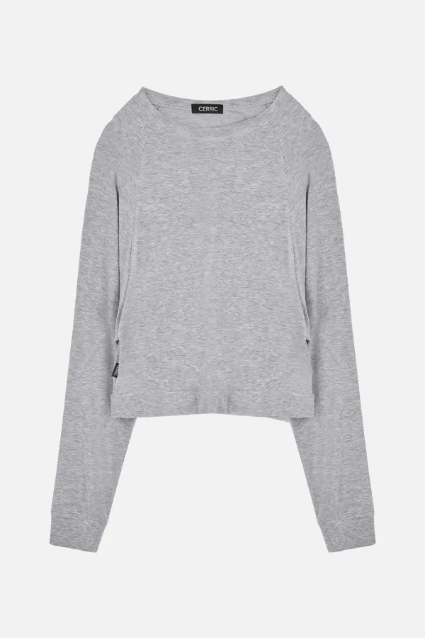 Cr Raglan Top _ Gray