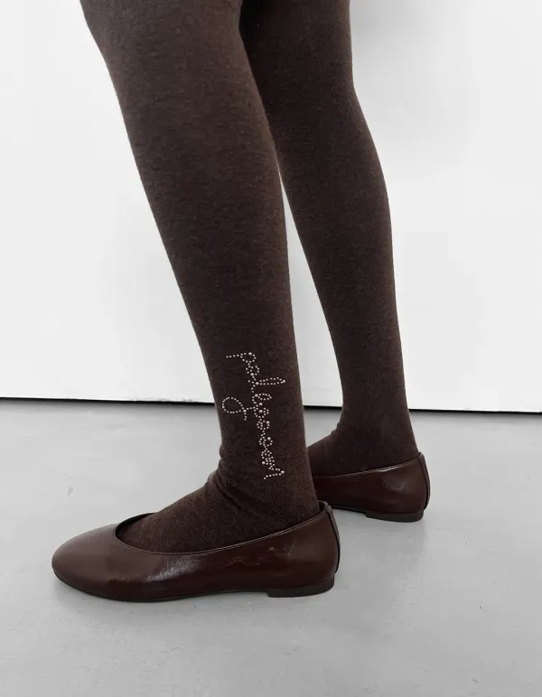 POLYSOOEM CLASSIC KNIT TIGHTS, BROWN