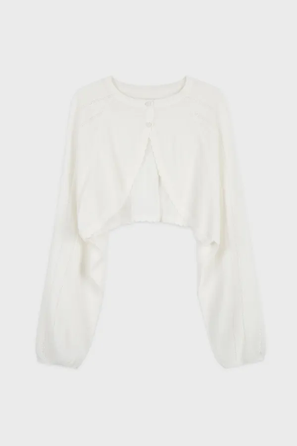 Bolero Knit Cardigan (Ivory)