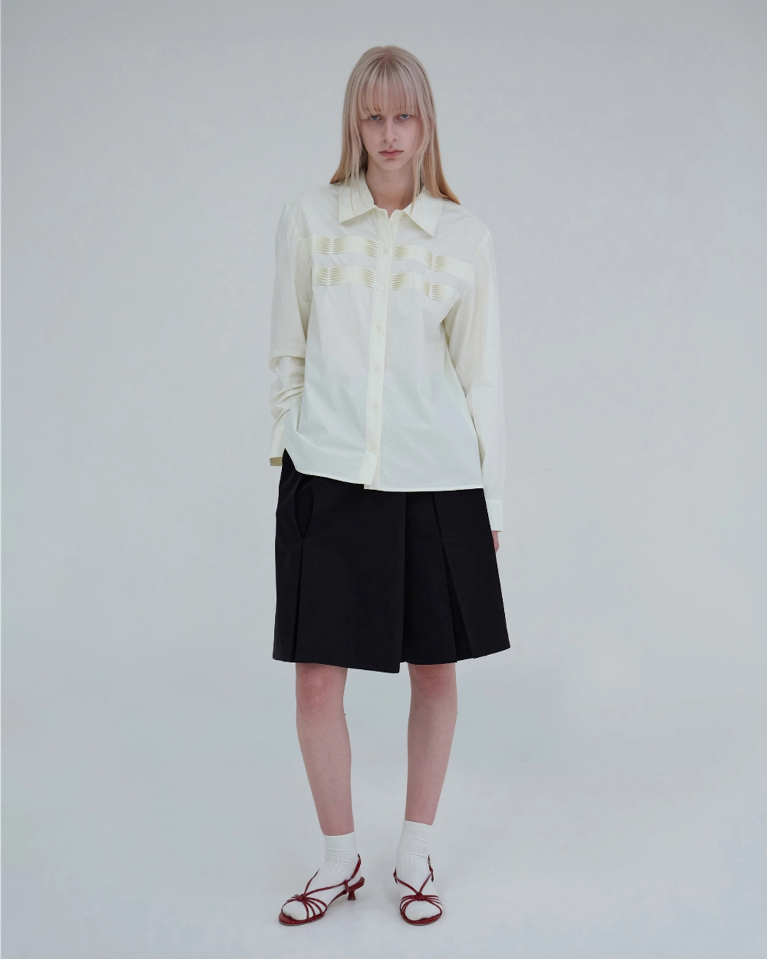 지수리 Pintuck shirts - Yellow 상품 이미지 2