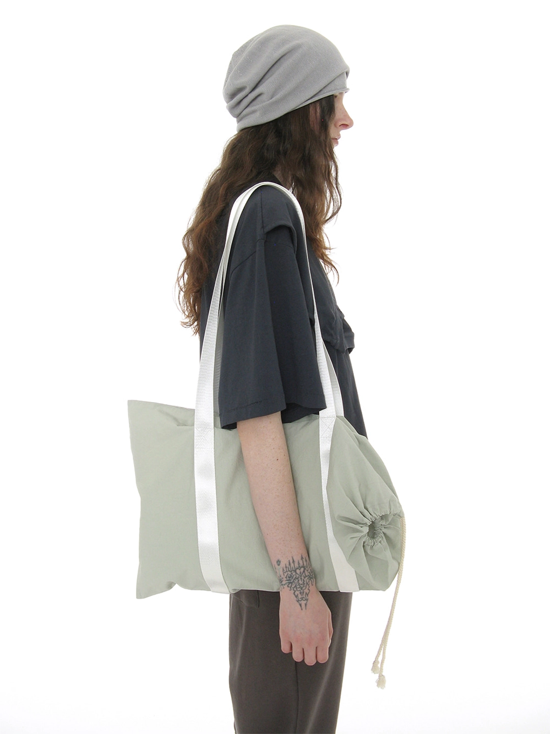 파르티멘토 [WOMEN] COTTON DUFFLE BAG_MINT GREY 상품 이미지 2