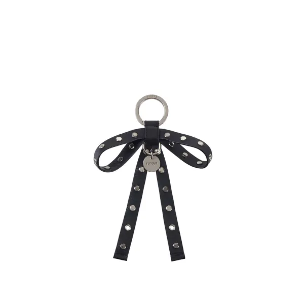 Goth Leather Ribbon Charm (고스 레더 리본 참) Black