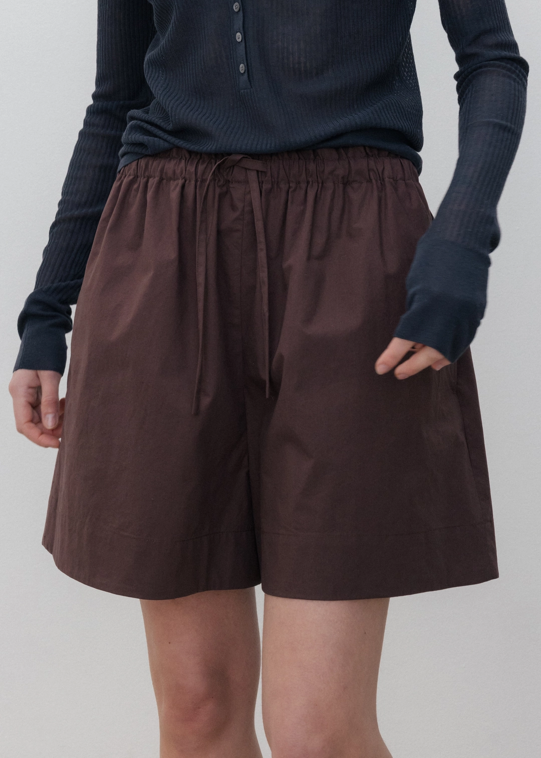 우마뭉 Fine cotton flare shorts_Umber 상품 이미지 2