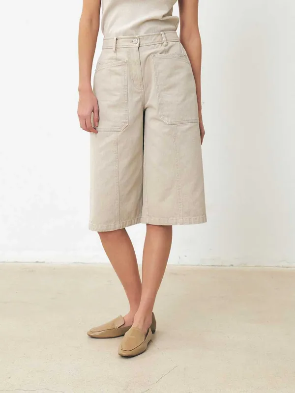 TFS RIVET WASHED SHORT PANTS_BEIGE