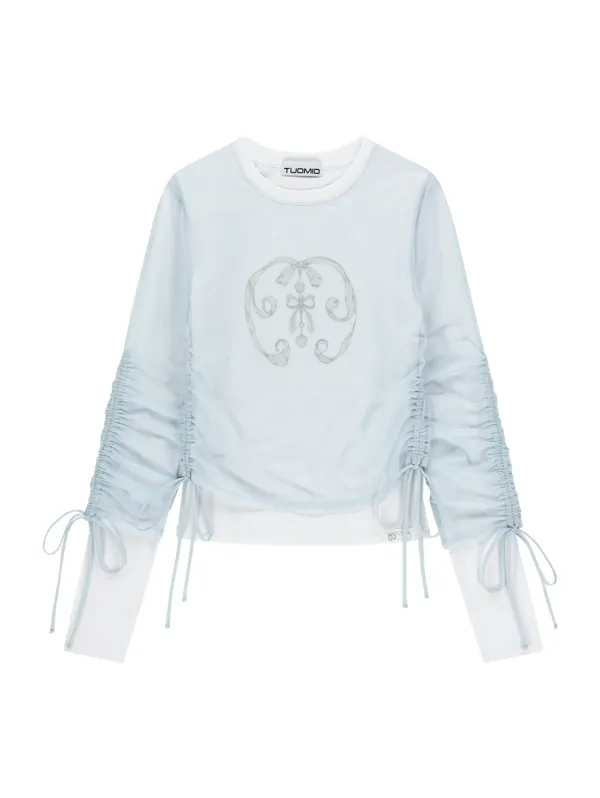 MESH LAYERED LONG SLEEVES [WHITE]