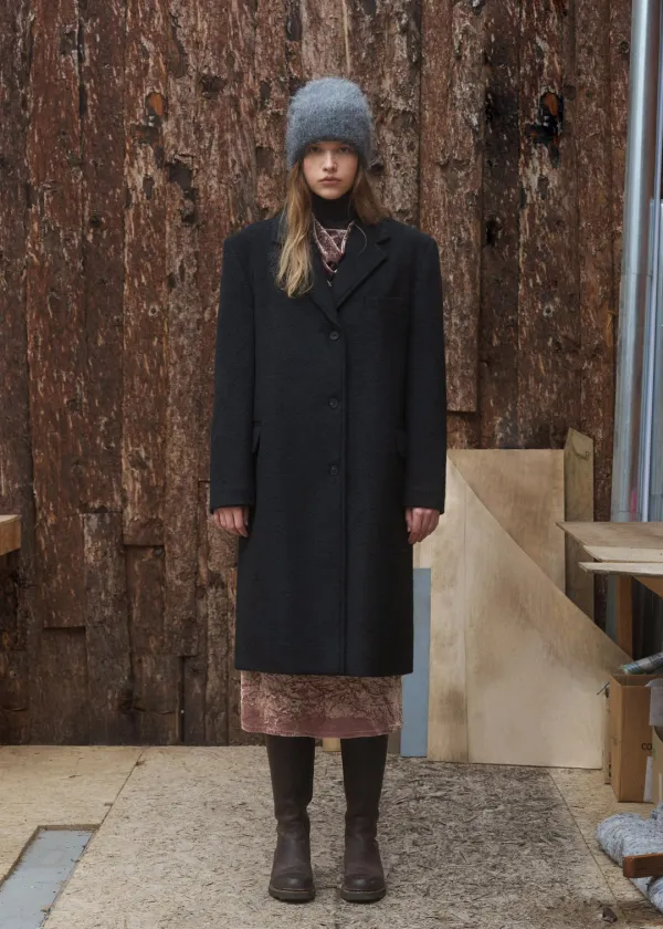 Mond single long coat (black)