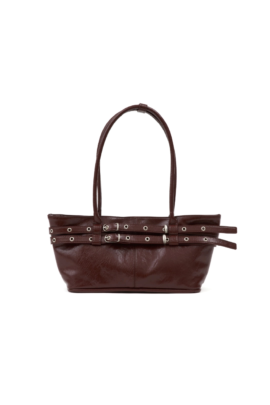 여밈 [2차 재입고] 미니 벨티드 보트 백 mini belted boat bag (crack burgundy) 상품 이미지 2