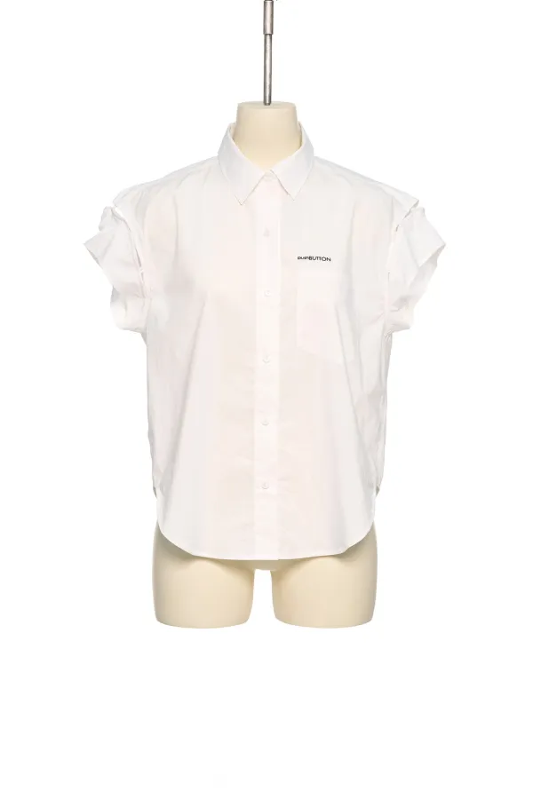 SS26 WHITE WIRE-SLEEVE SHIRT