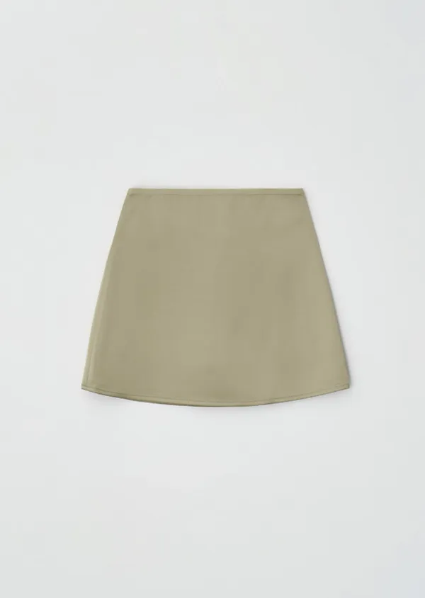 [REFURB] satin mini skirt-deep beige