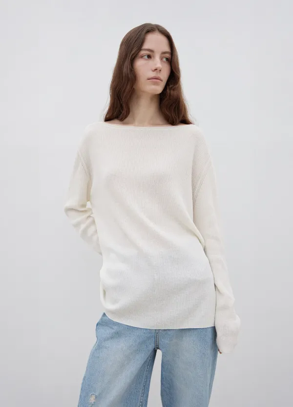 Relaxed Breeze Boatneck Knit - Off White
