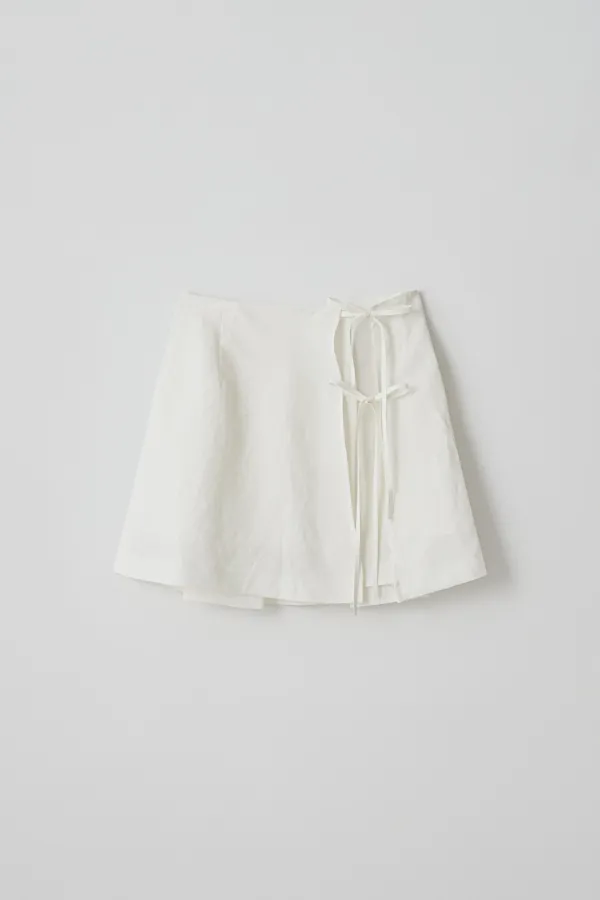 T/T Linen wrap skirt (ivory)