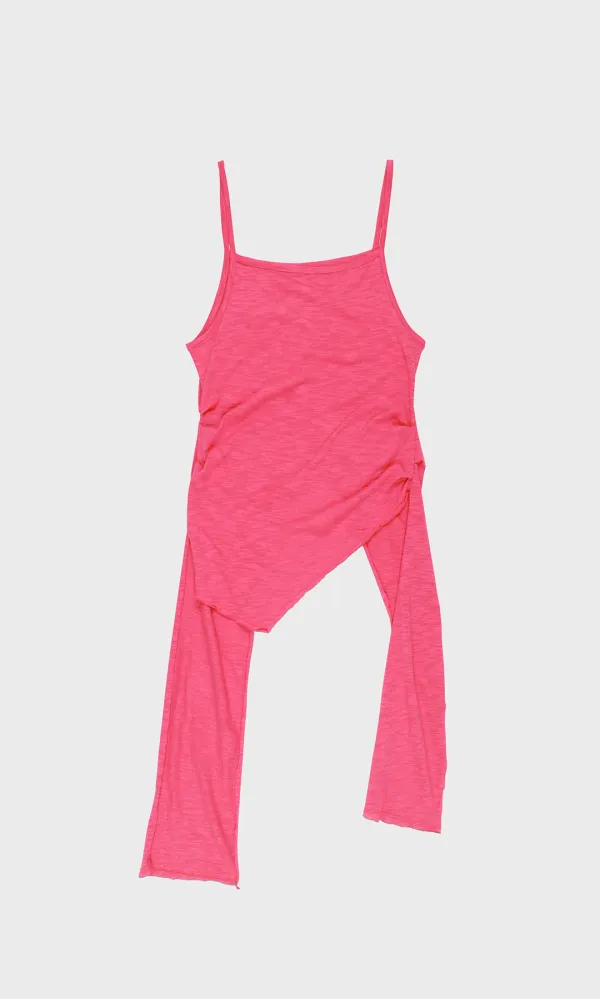 Ripped Sleeveless Top_Hot Pink