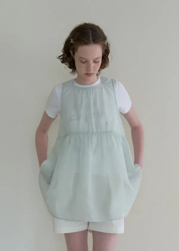 8TH / SHEER LACE ORGANZA DRESS_MINT