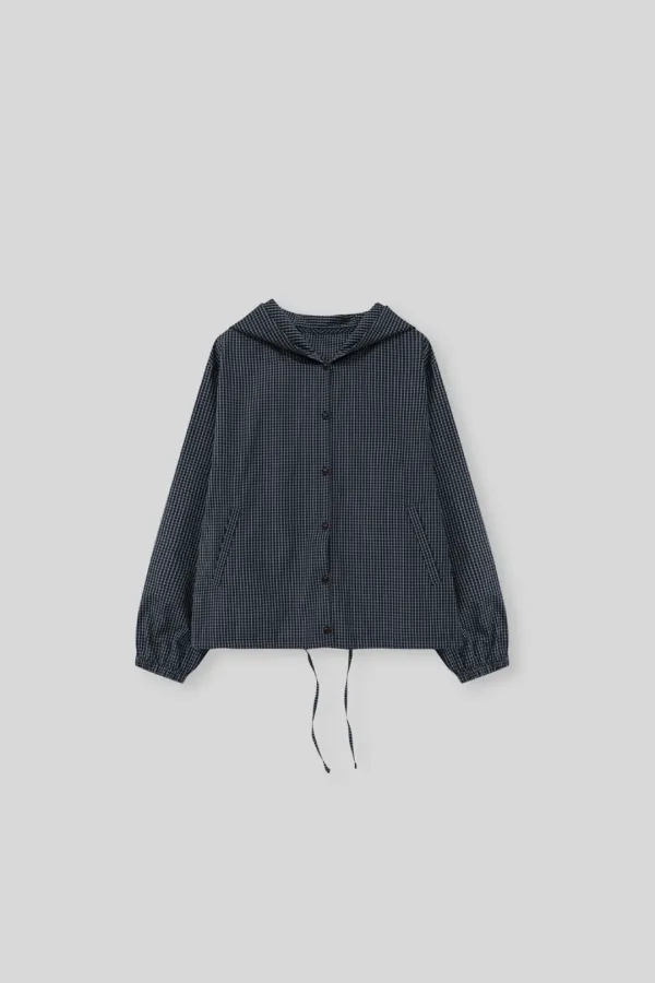 Hatto hoodie jacket (navy check)