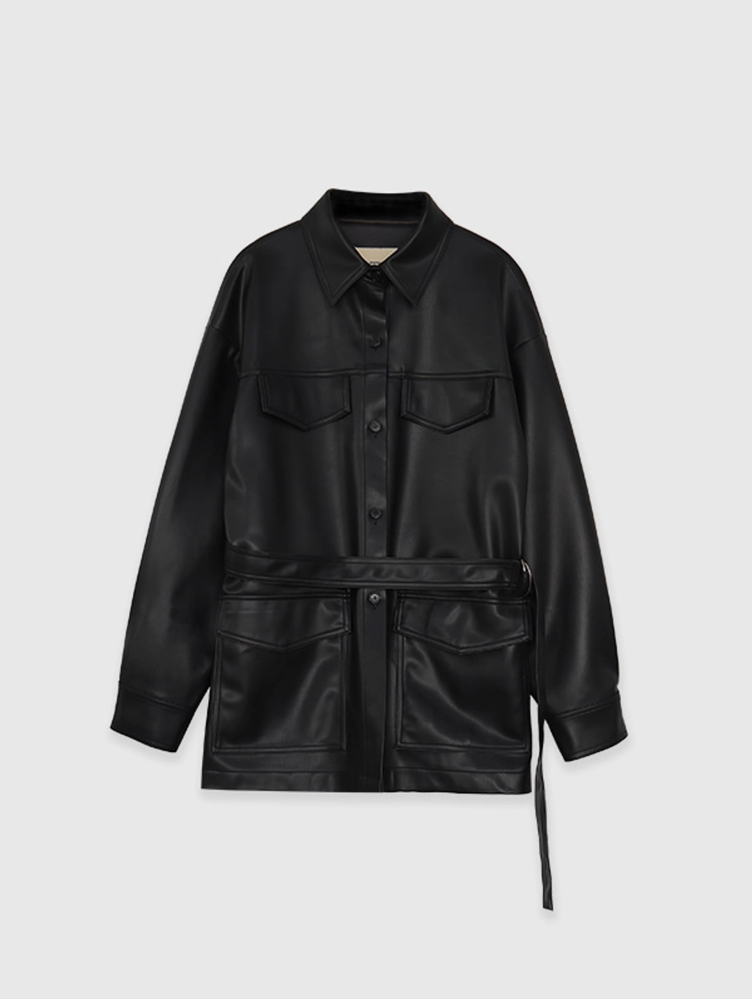 오디에스 [2nd 재입고] Flat Leather Trench (Black) 상품 이미지 3