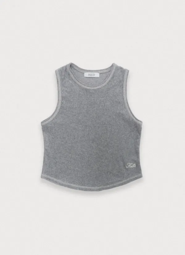 LOUNGE VELOUR SLEEVELESS - GRAY