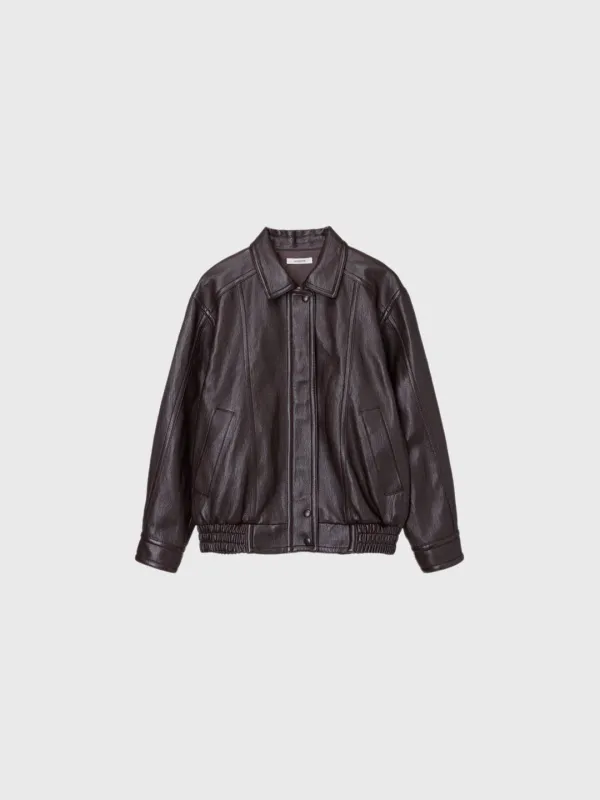 Faux Leather Jumper (Black / Brown)