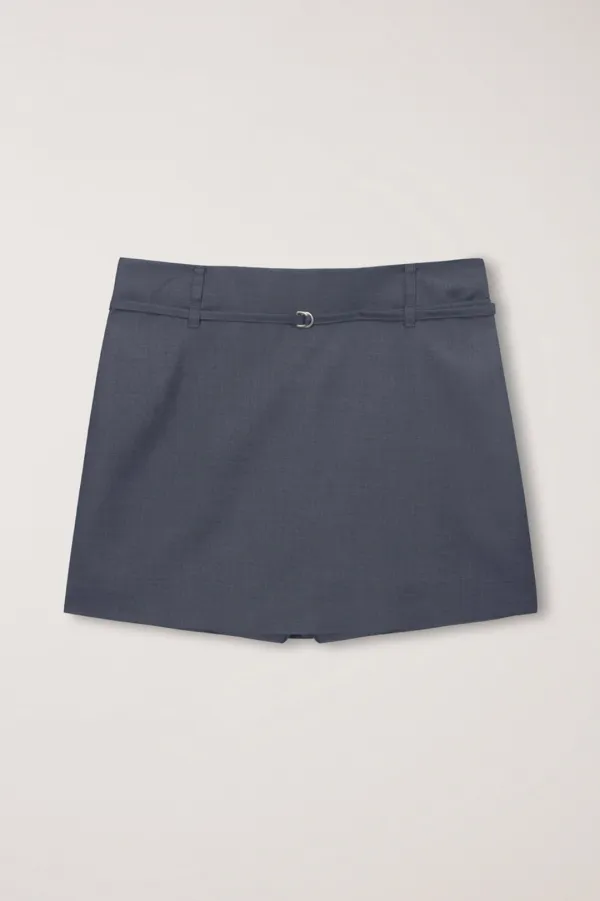 BELTED MINI SKIRT CHARCOAL GREY_UDSK6B227CG