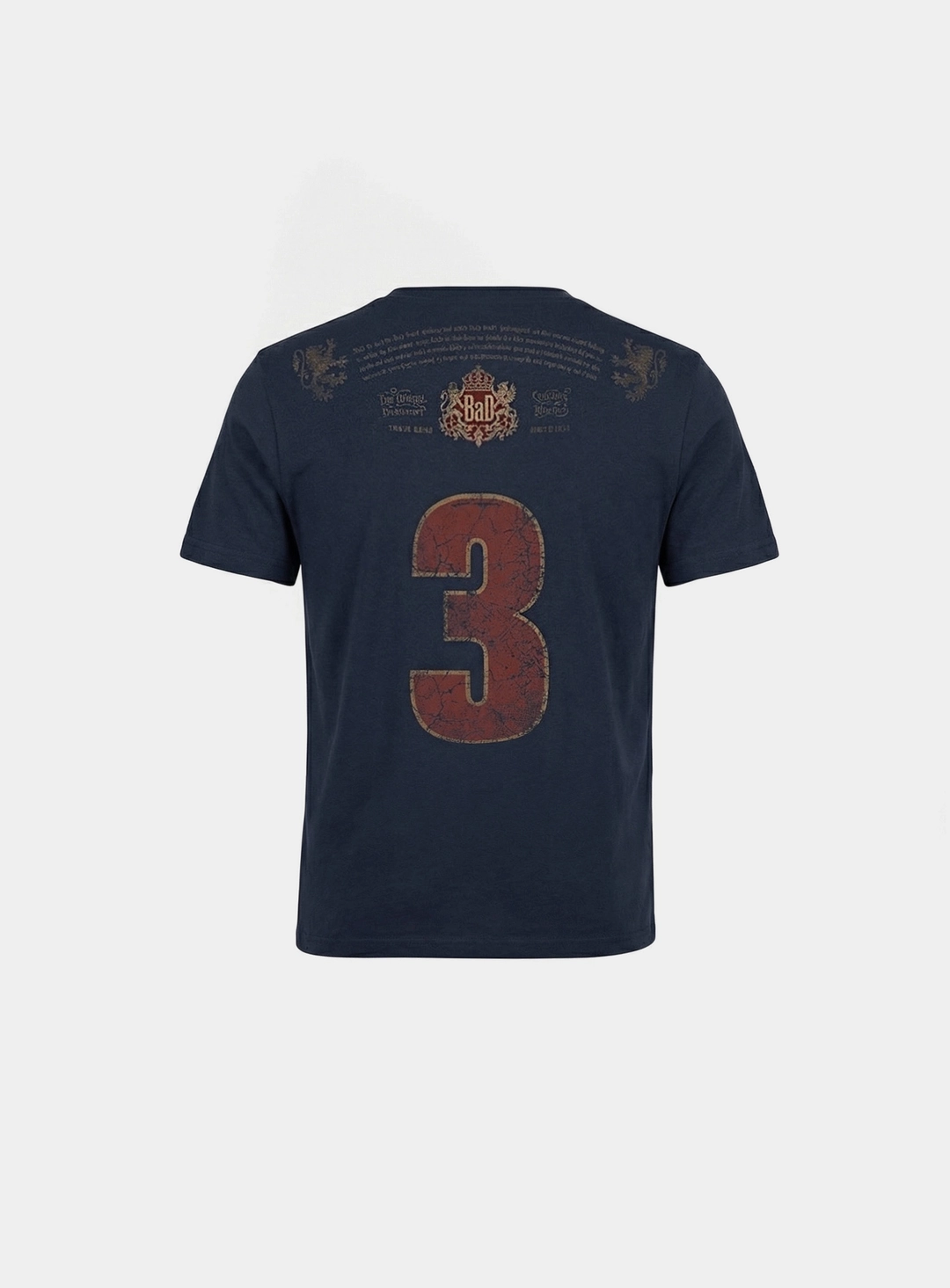 배드블러드 [w-tee26-099] Royal Classic Slim Fit Short Sleeve T-Shirt - Navy 상품 이미지 2