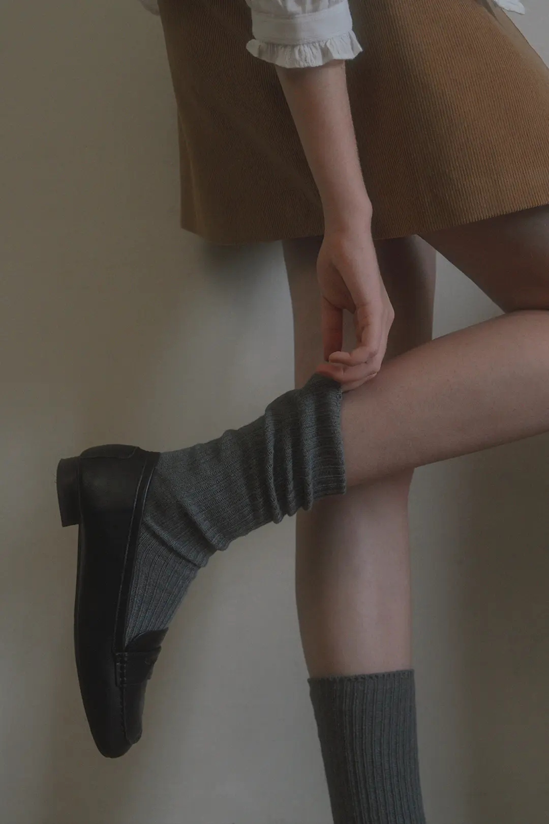 위드아웃썸머 Basic cotton socks_charcoal 상품 이미지 2
