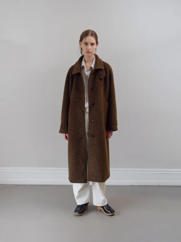 Raglan Wool Long Coat_Brown