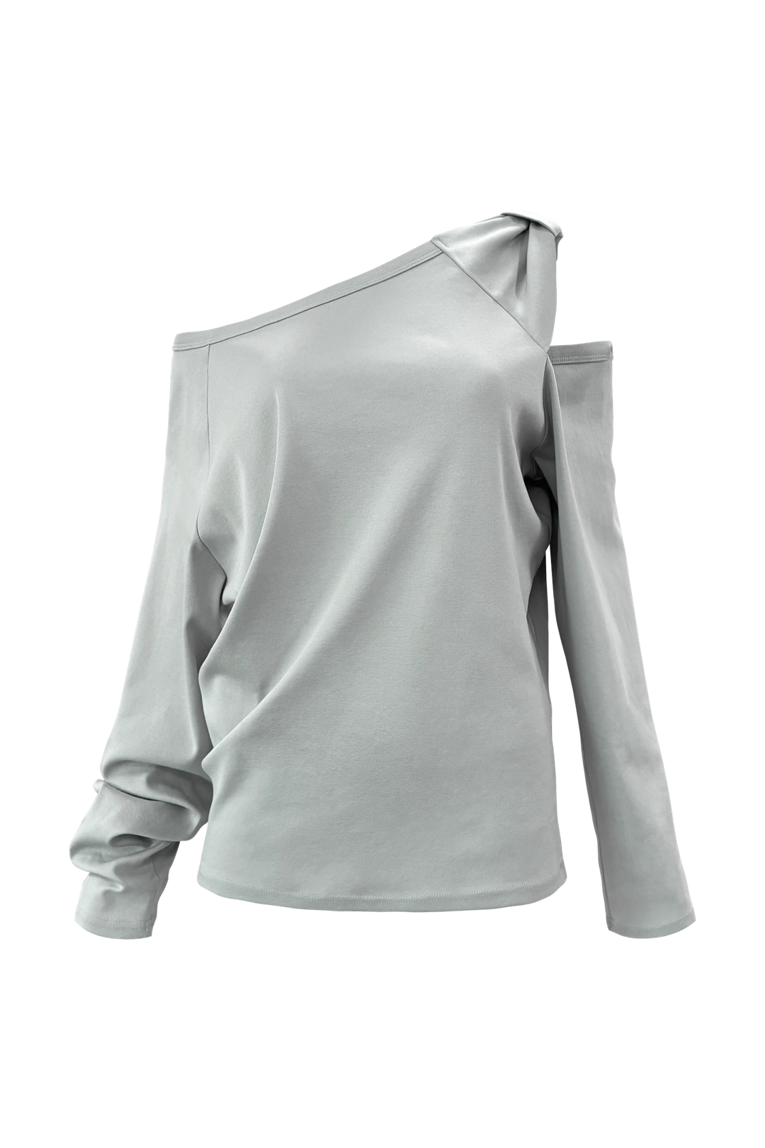 체메씨 BOW ONE-SHOULDER LONG SLEEVE (LIGHT GRAY) 상품 이미지 1