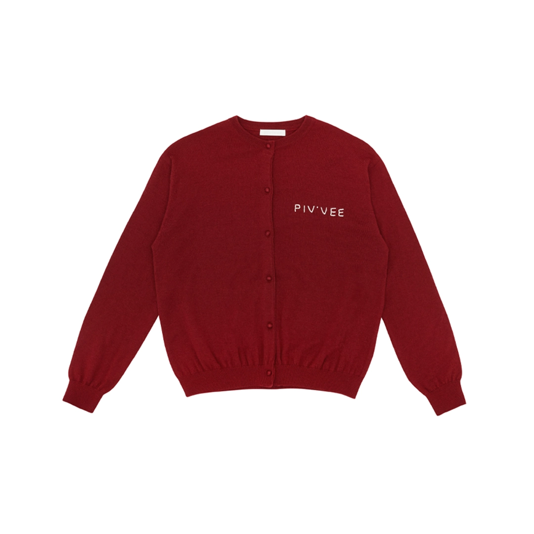 피브비 [2차] Hand-stitched Knit Cardigan (wine red) 상품 이미지 1