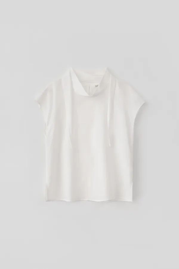 Tie Cap Sleeve Blouse_White