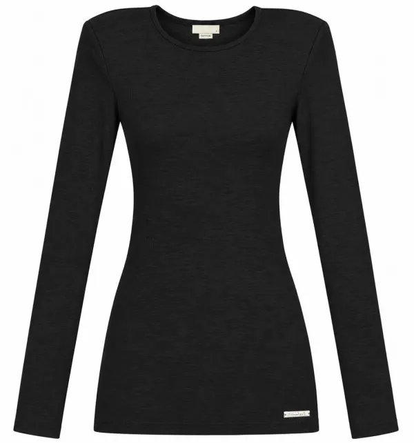 Shoulder padded mini dress (Black)