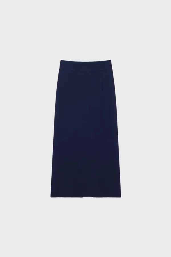 Rib Jersey Skirt (White / Green / Melange Gray / Dark Navy)