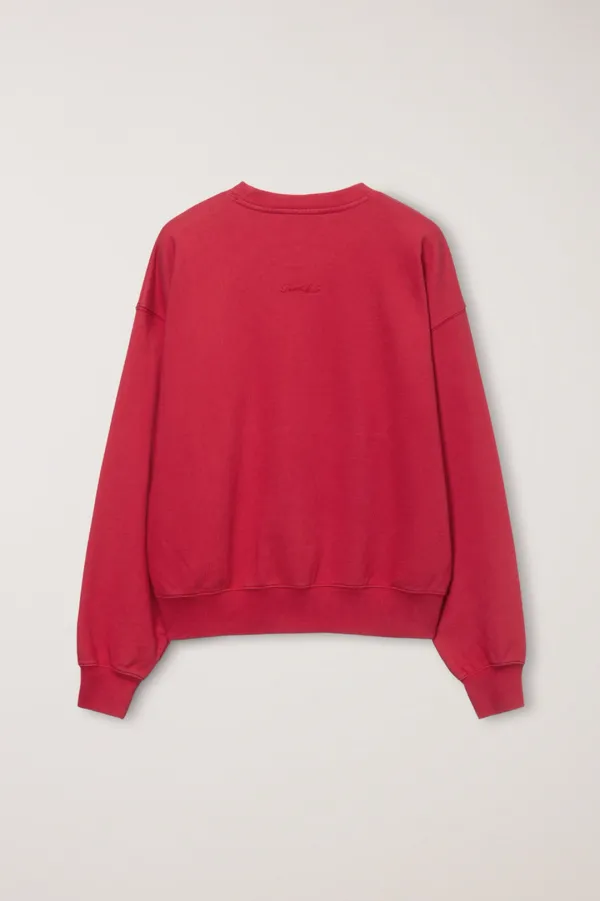 UNISEX GARMENT DYED SWEATSHIRT RED_UDTS6C115R2
