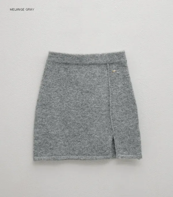 (SK-4981)COCO WOOL HAIRY SET-UP KNIT SKIRT
