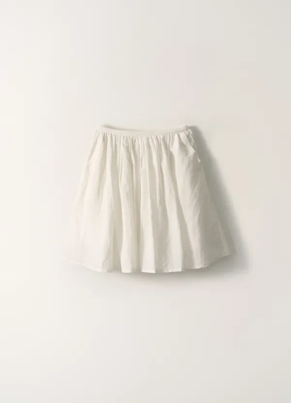 Shore linen flare skirt (White)