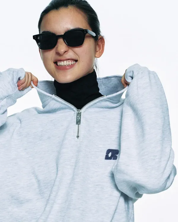 CENTAUR HALF ZIP-UP SWEATSHIRT_GREY
