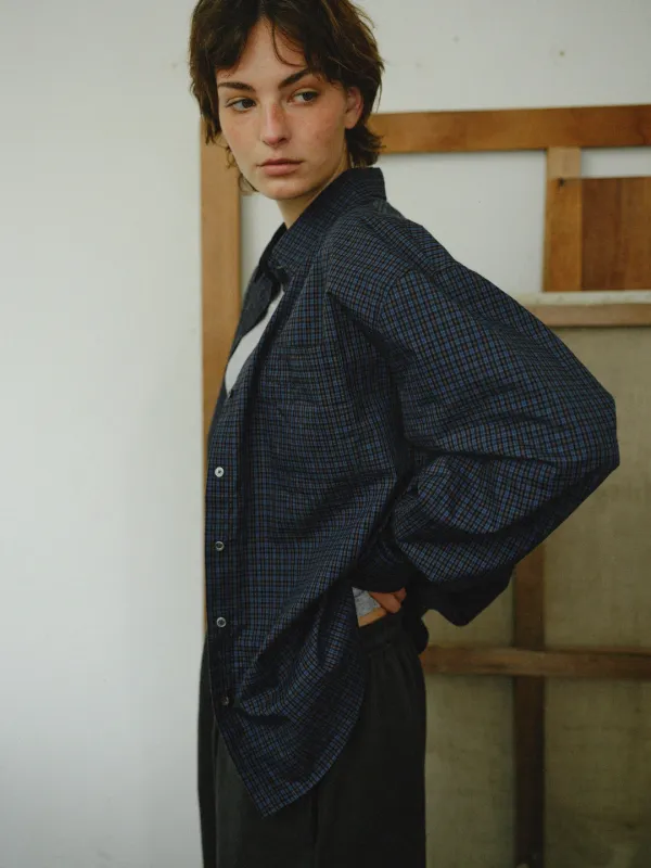 Easy Check Shirt (navy)