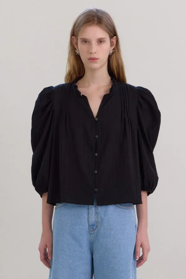 [16차] Masella Volume Blouse_Black