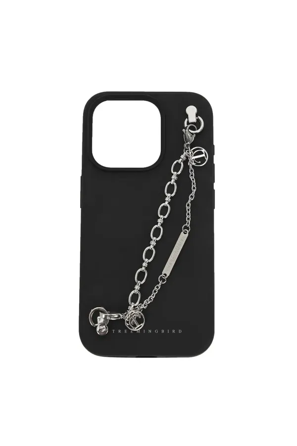 Layered Chain Strap Phone Case [ Black ]