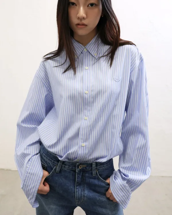 classic 90 stripe embroidered shirt