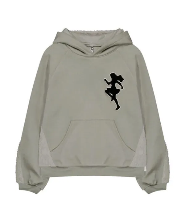 Knit Back Hoodie / Mint Grey