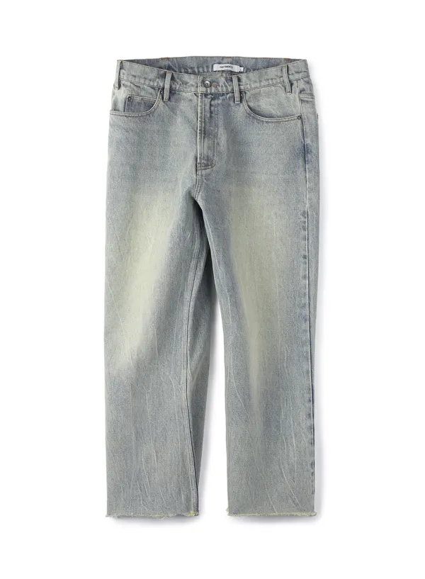 Ankle Cut-off Denim Pants_Ice Blue