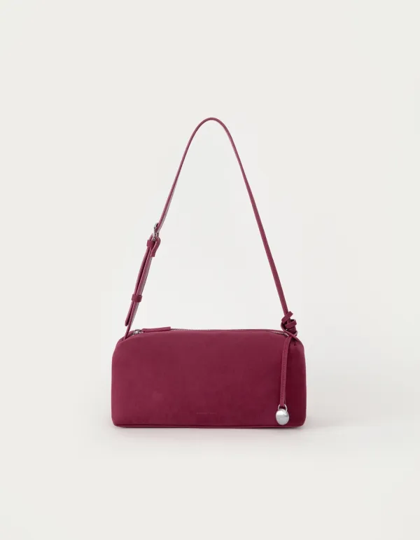 Suede Square Shoulder Bag - Grape