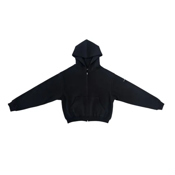 25-001 HEAVY WEIGHT COTTON ZIP HOODIE (BLACK)