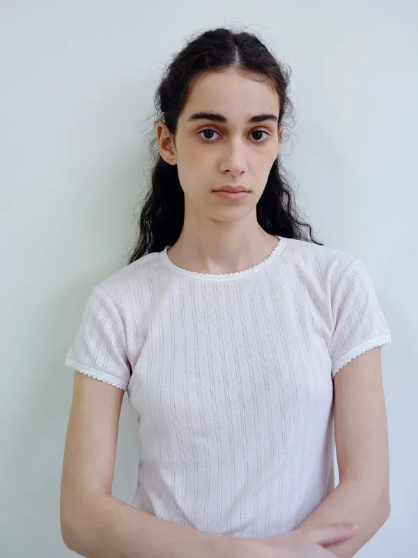TIR FLORAL LACE T-SHIRT_PINK