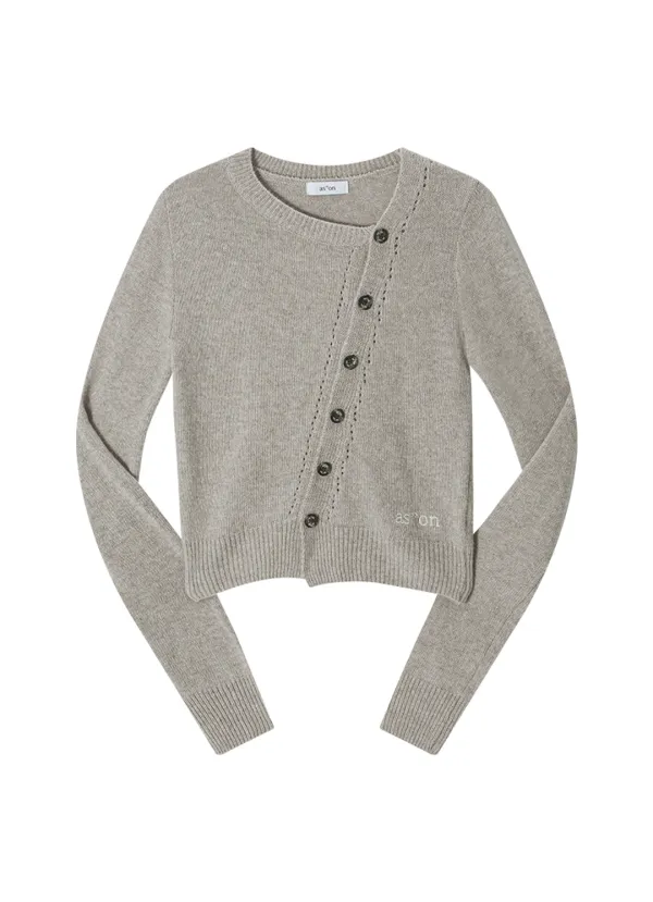 SLANT KNIT CARDIGAN / OATMEAL