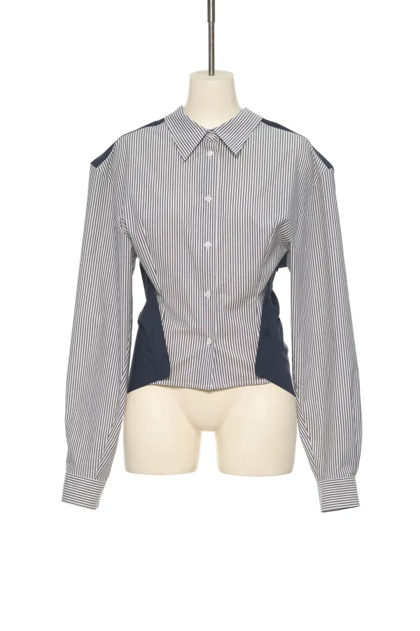 SS25 GREY AND STRIPE MIXED SHIRT