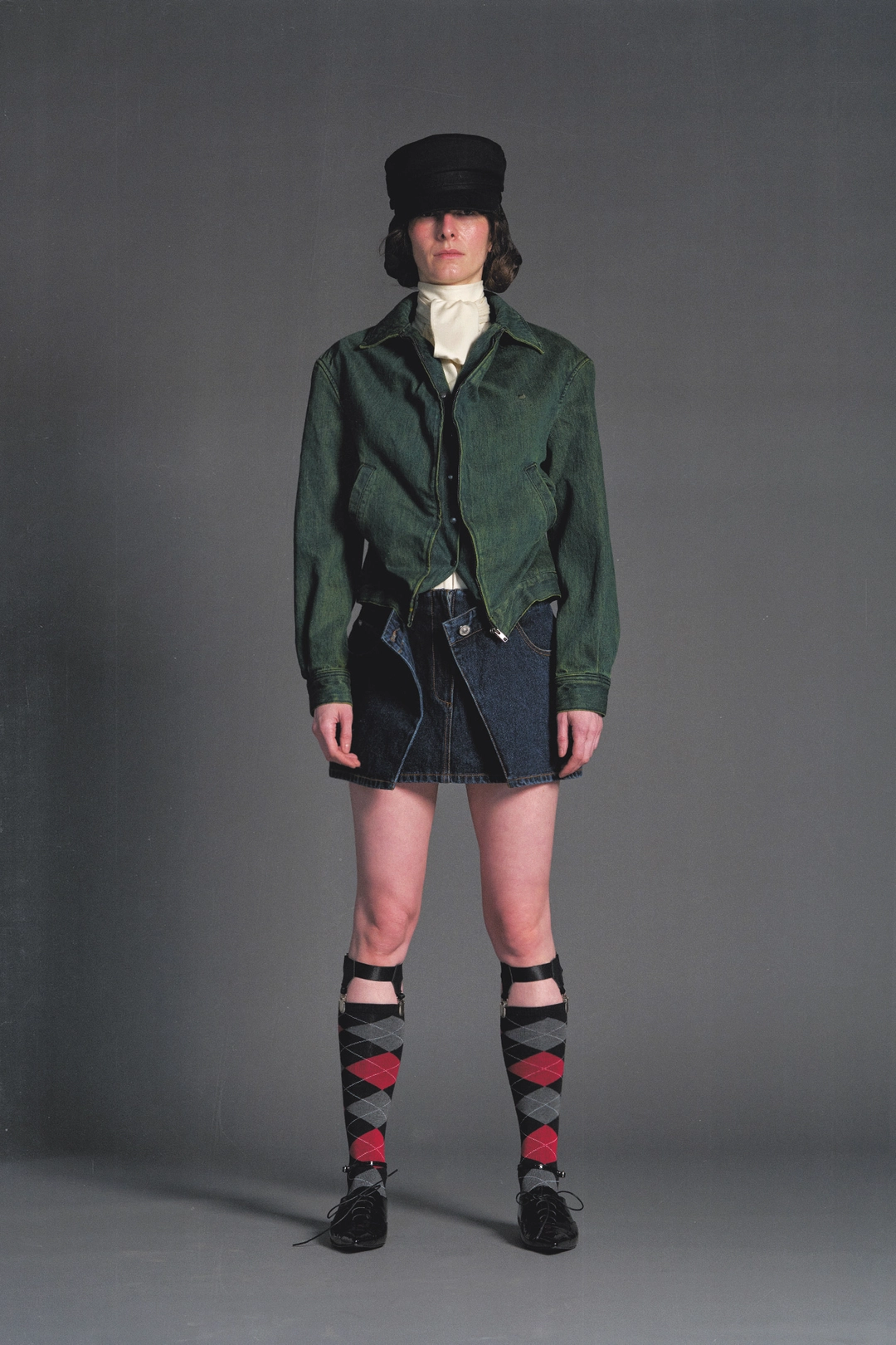 푸쉬버튼 PF26 DARK BLUE DENIM MINI SKIRT 상품 이미지 1