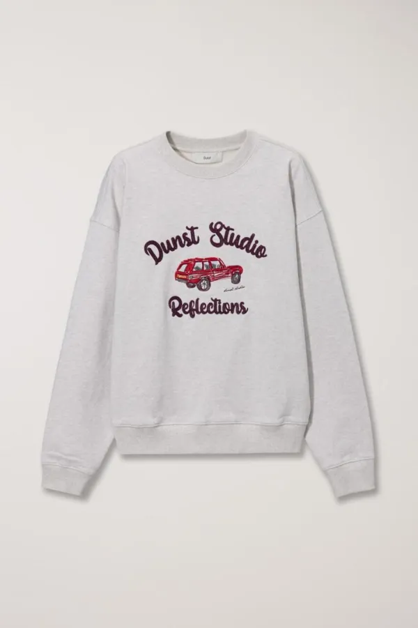 UNISEX DRAWING CAR SWEATSHIRT OATMEAL MELANGE