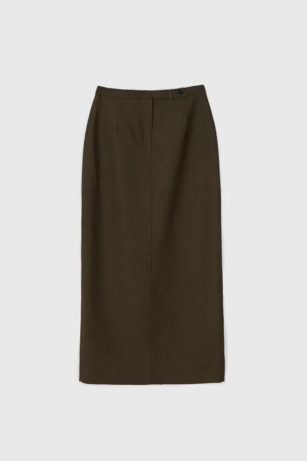 Classic H-Line Maxi Skirt (Brown)