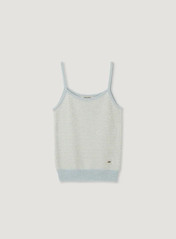 SEN STRIPE KNIT SLEEVELESS_LIGHT BLUE
